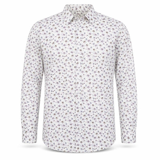 Marks and Spencer Autograph Men's Multicoloured Floral Cotton Long Sleeve Shirt 17.5