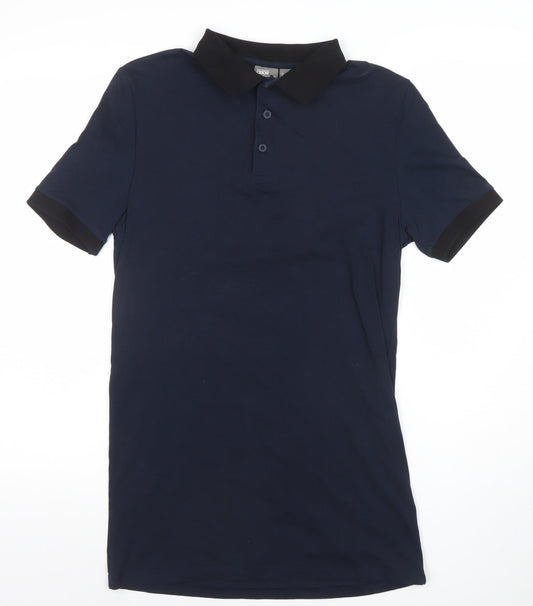 ASOS Men’s Blue Slim Fit Polo Shirt Size M Short Sleeve Cotton