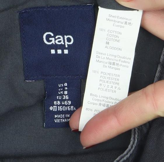 GAP Women’s Black Cotton Blend Quilted Biker Jacket Size 8