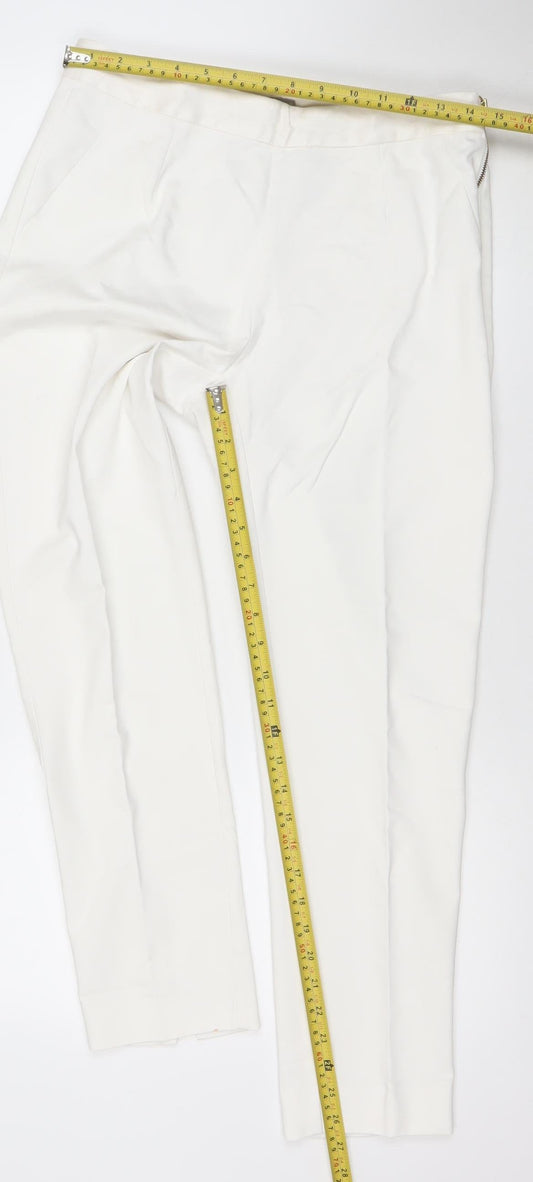 Coast Women’s Ivory Slim Trousers UK 12 Cotton Blend