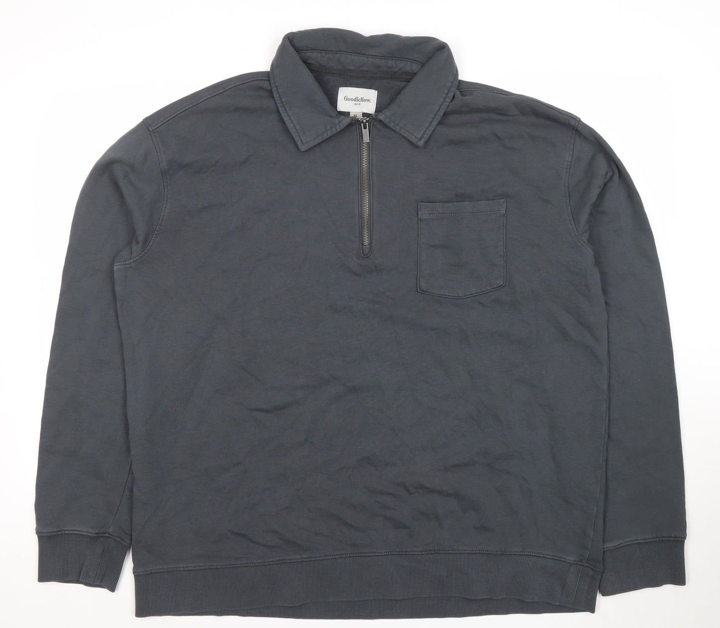 Goodfellow & Co Men’s Grey Cotton 1/2 Zip Collared Sweatshirt XL