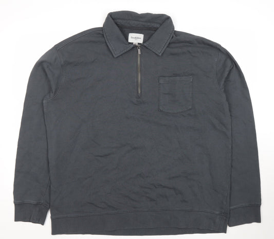 Goodfellow & Co Men’s Grey Cotton 1/2 Zip Collared Sweatshirt XL