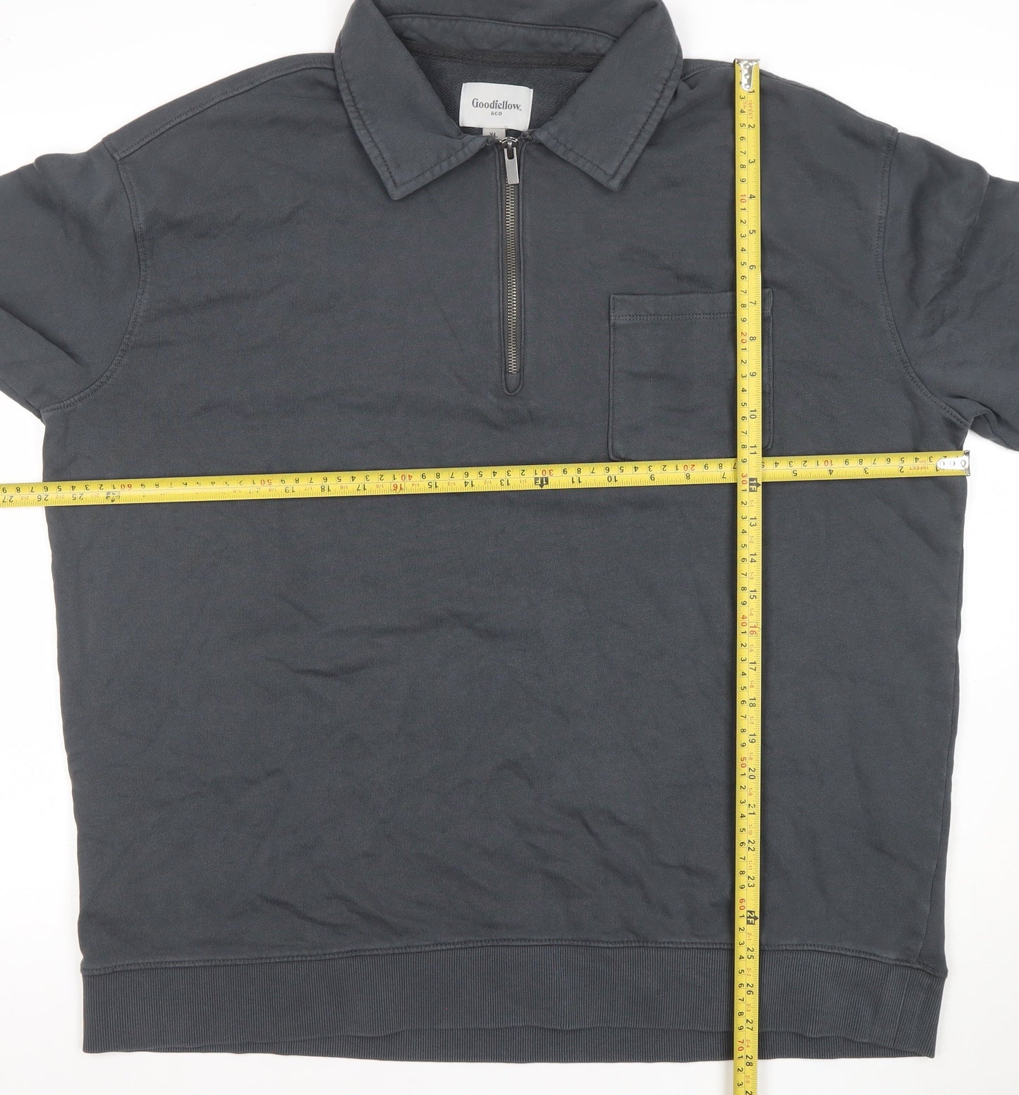 Goodfellow & Co Men’s Grey Cotton 1/2 Zip Collared Sweatshirt XL