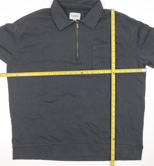 Goodfellow & Co Men’s Grey Cotton 1/2 Zip Collared Sweatshirt XL