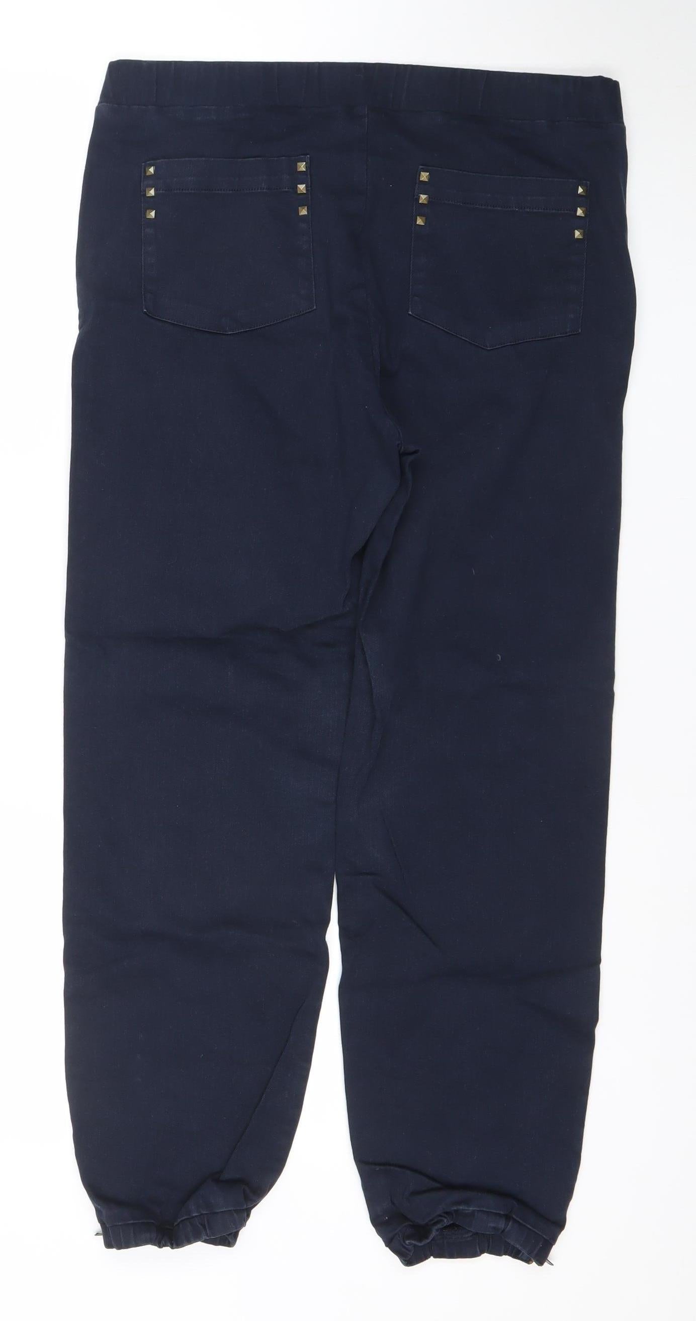 No2moro Women Blue Slim Jegging Jeans Size 8 with Stud Accents