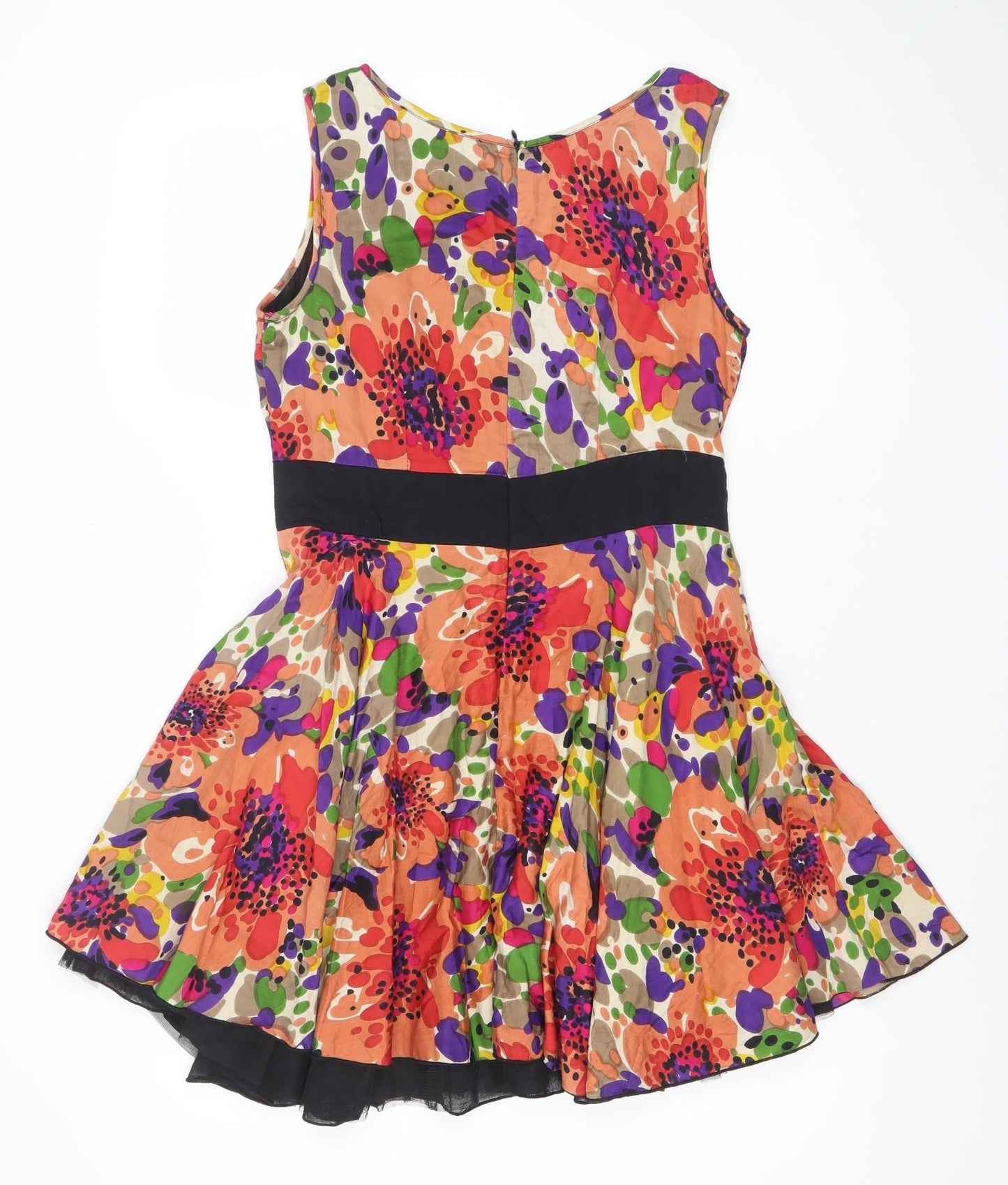 Mela Loves London Women's Multicoloured Floral Fit & Flare Dress M