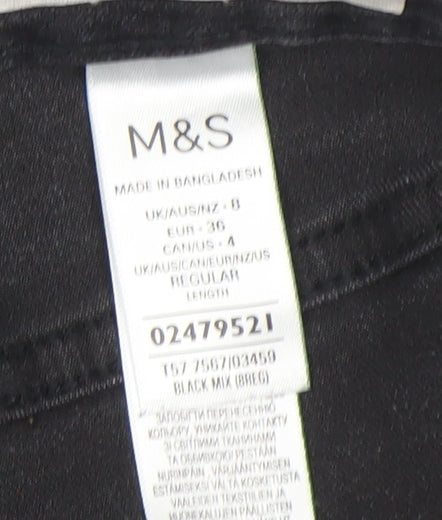 Marks and Spencer Women’s Black Straight Leg Jeans Size 8 Regular Fit
