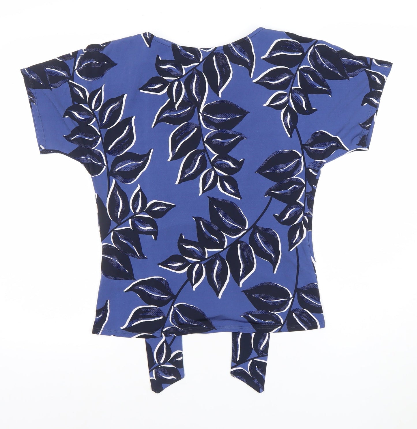 Monsoon Women’s Blue Floral Short Sleeve Wrap Blouse Size 10