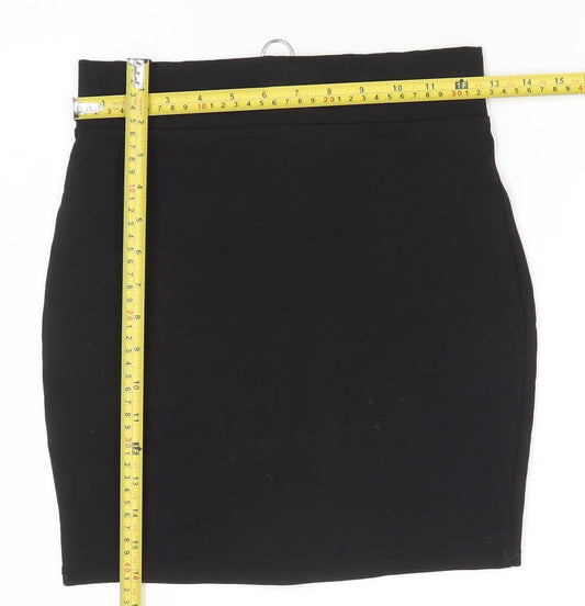 Bershka Womens Black High Rise Stretch Pencil Skirt Size S