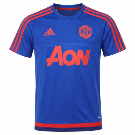 Adidas Boys Blue Manchester United ClimaCool Football Jersey 13-14 Years