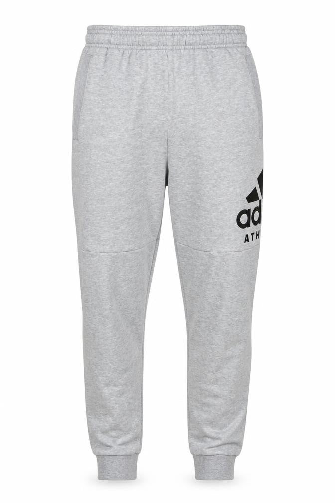 Front view of adidas Men’s Grey Jogger Sweatpants S Regular Fit Cotton Blend
