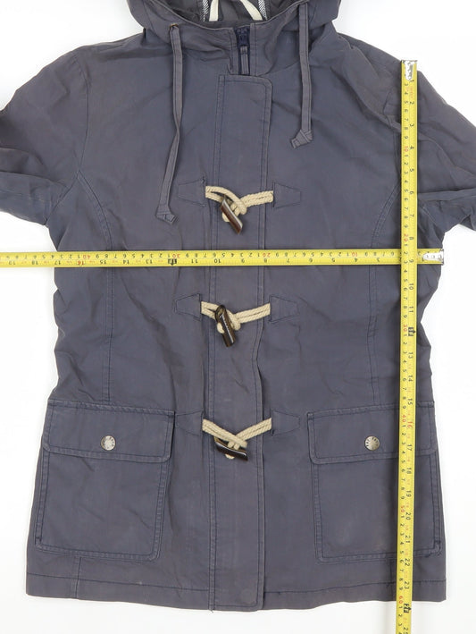 Fat Face Women's Blue Cotton Nylon Hooded Duffle Jacket Size 10