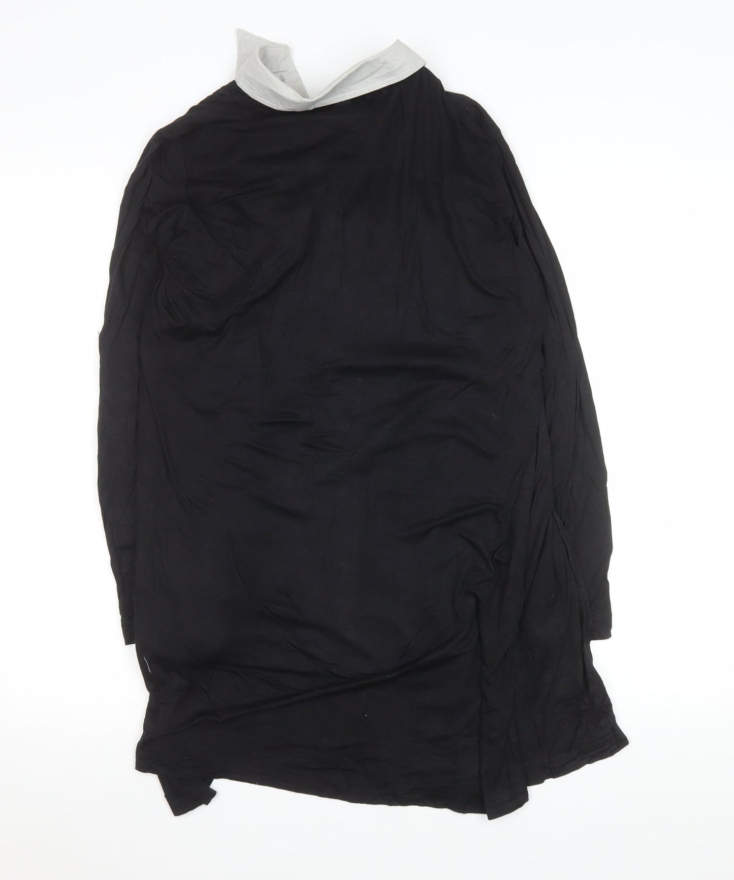 Internacionale Womens Black Size 14 Tunic Collared Long Sleeve Blouse