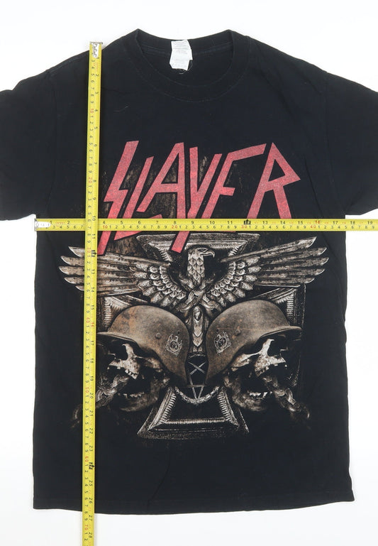 Gildan Men’s Black Slayer Band Graphic T-Shirt Size S Rock Music Tee