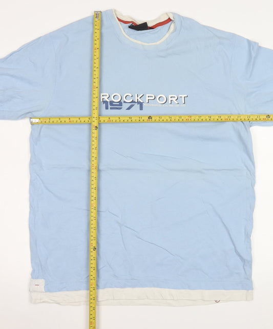 Rockport Men's Blue XL Long Sleeve Cotton Casual Shirt