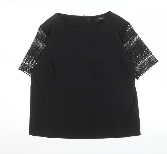 Marks and Spencer Autograph Women's Black Lace Sleeve Blouse UK 10