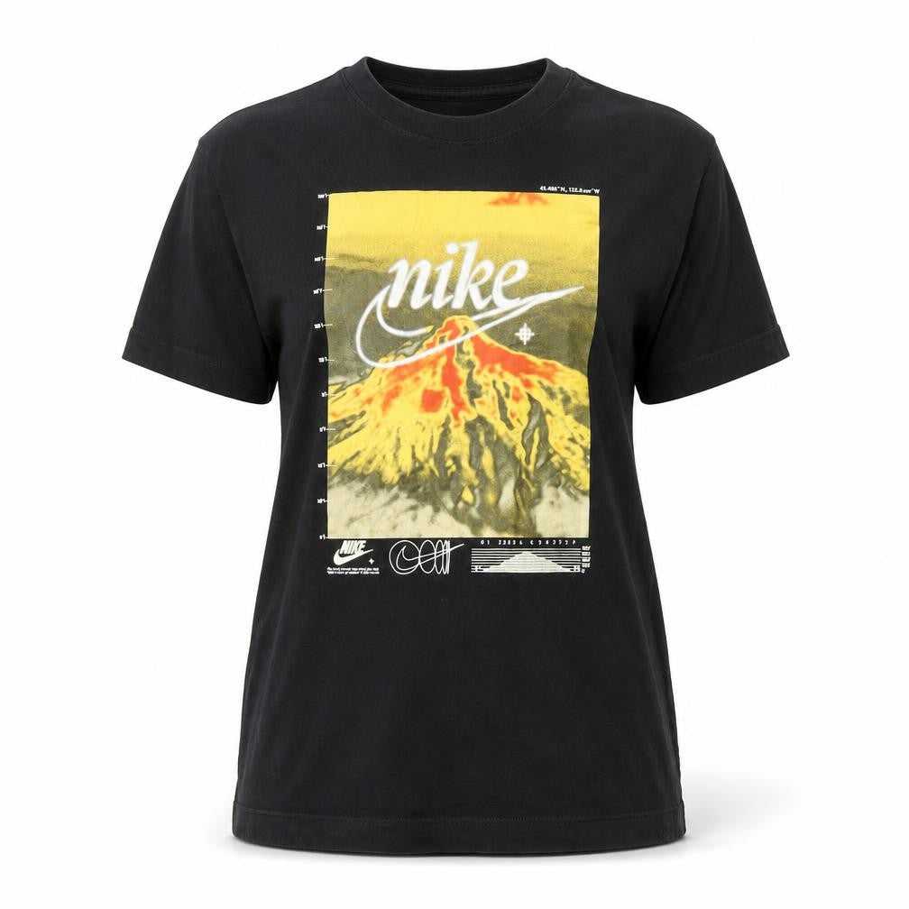 Nike Teens Black Graphic Short Sleeve Cotton T-Shirt