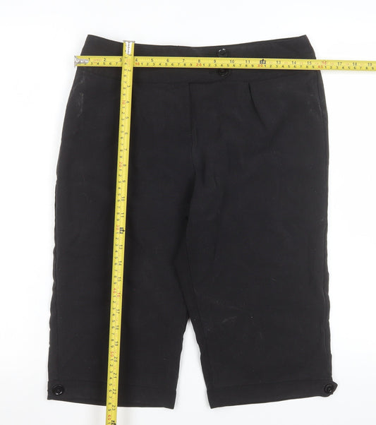 George Women's Black Size 10 Bermuda Shorts with Button Detail