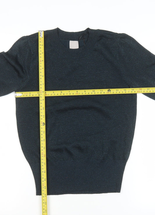 H&M Women’s Black XS Crew Neck Long Sleeve Knit Jumper