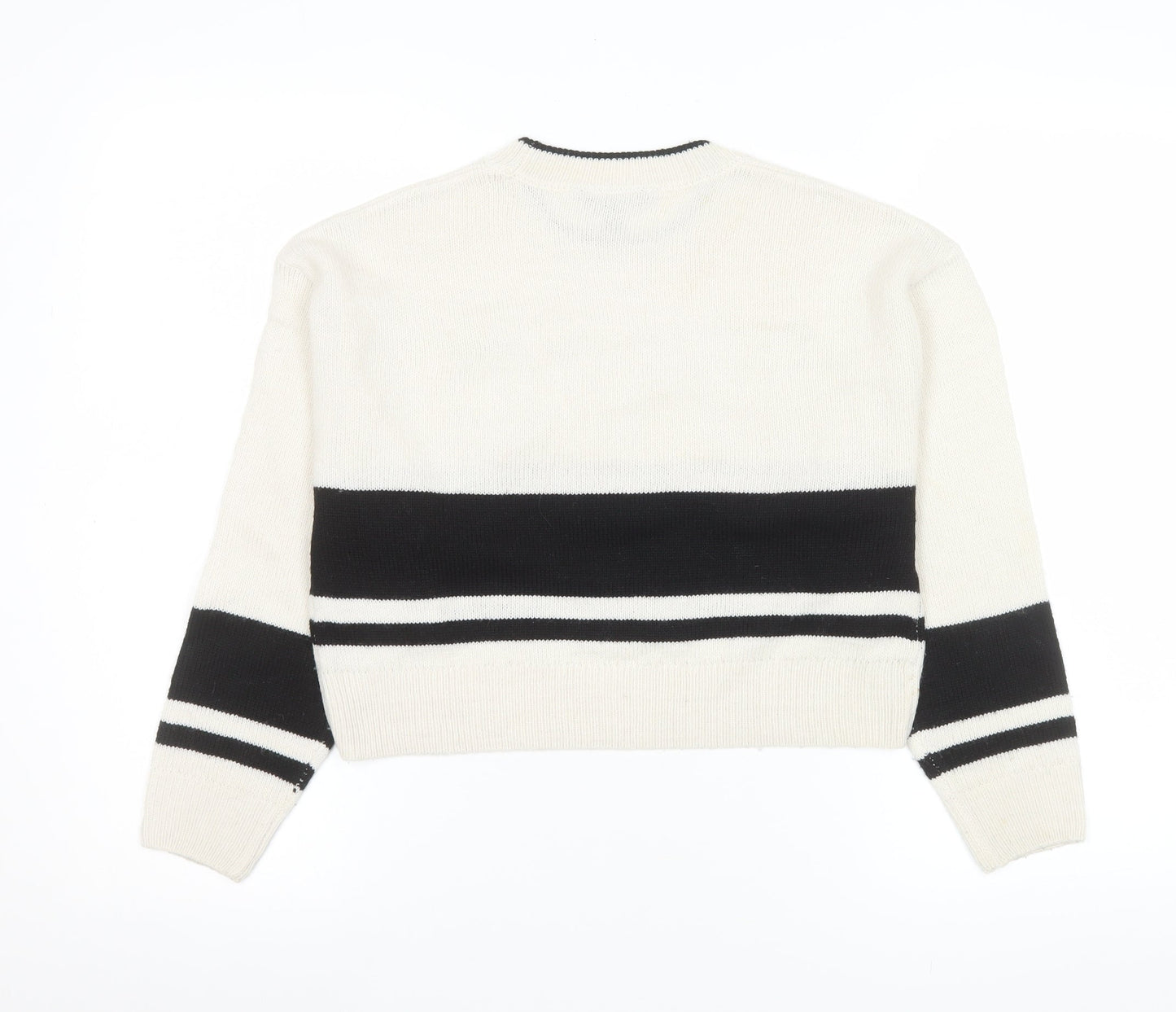 New Look Girls Cream Black NYC Pullover Jumper Age 10-11