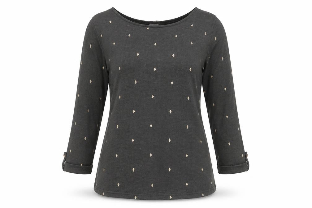 Grace & Mila Women's Grey 3/4 Sleeve Button Blouse Size M