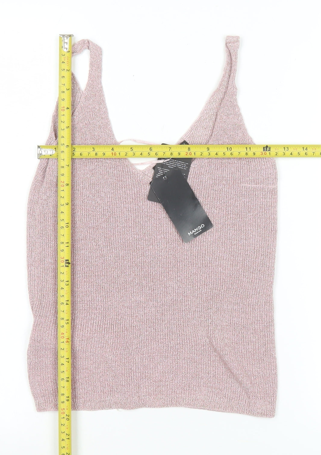 Mango Women Pink Knit Camisole Tank Top Size 8