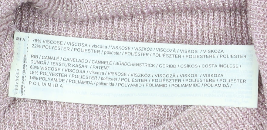 Mango Women Pink Knit Camisole Tank Top Size 8