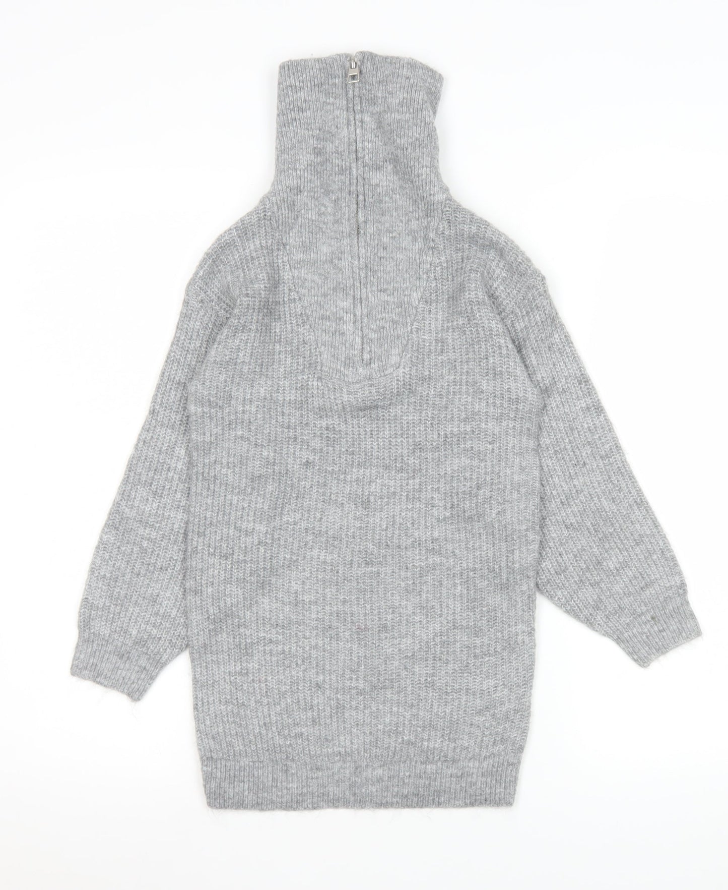 I Love Girlswear Grey Knit High Neck Pullover Sweatshirt Age 8 Years