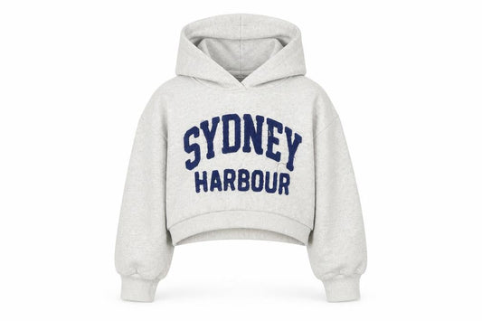 Zara Girls Grey Sydney Harbour Hoodie 8-9 Years Pullover Fleece Sweatshirt