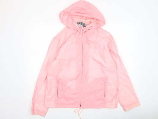 Neyelle Women’s Pink Nylon Hooded Windbreaker Jacket Size M