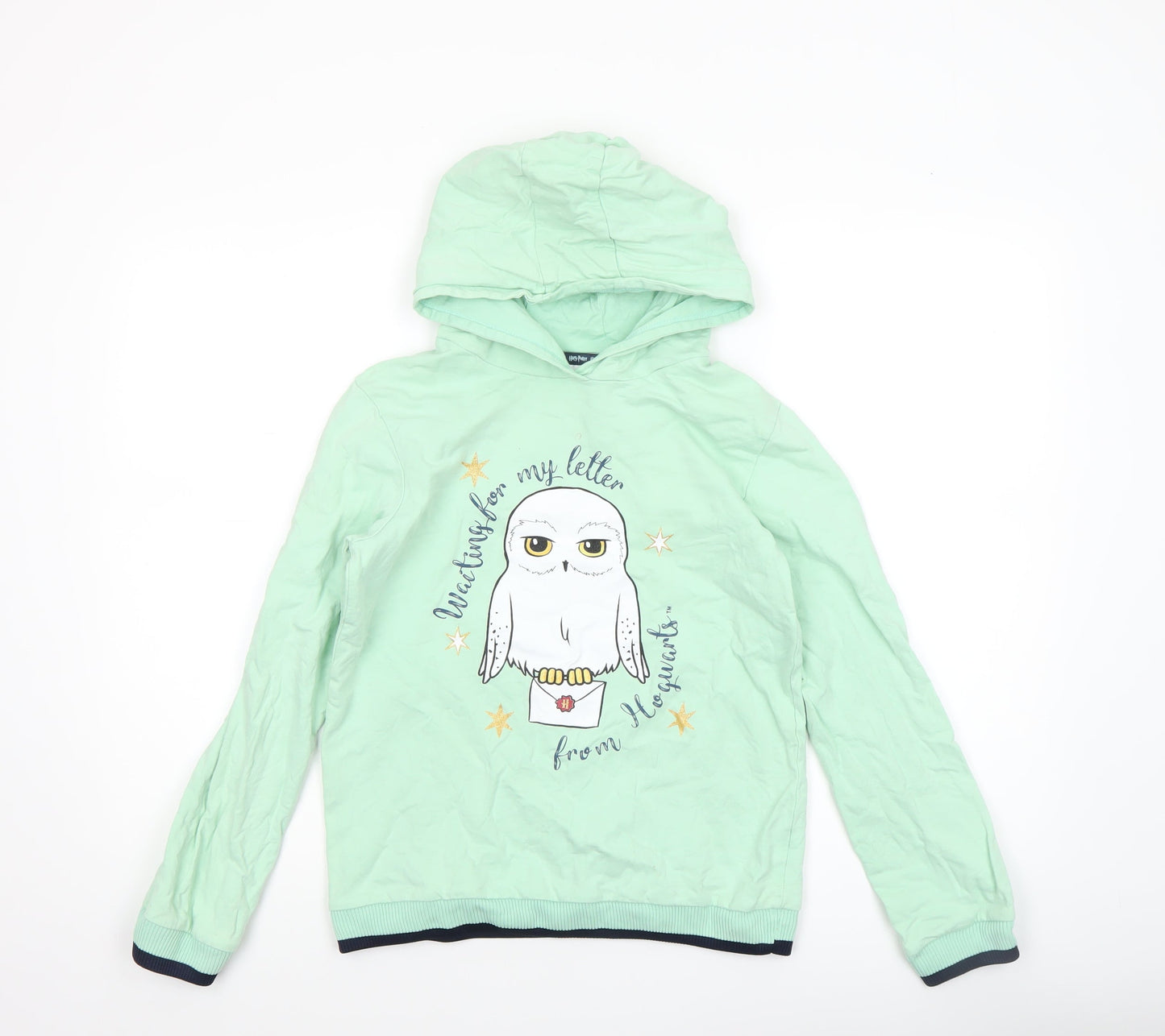 Harry Potter Girls Green Hedwig Pullover Hoodie 12-13 Years Cotton