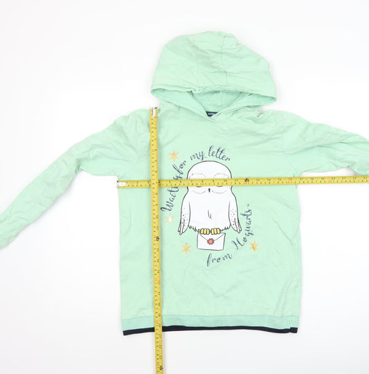Harry Potter Girls Green Hedwig Pullover Hoodie 12-13 Years Cotton