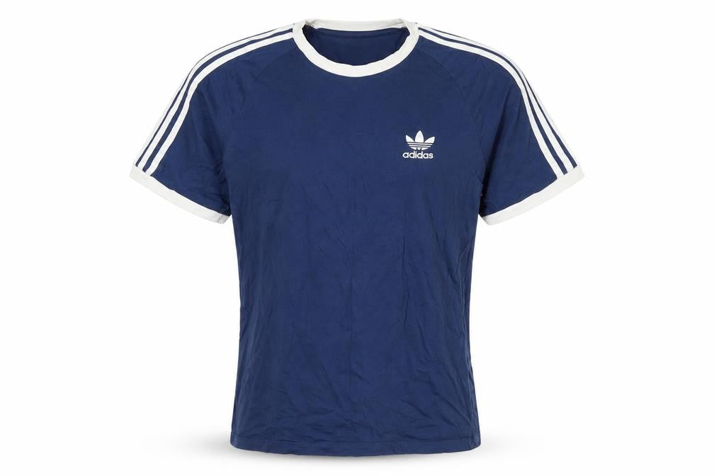 adidas Men's Blue Crew Neck Short Sleeve Cotton Sports T-Shirt Size M