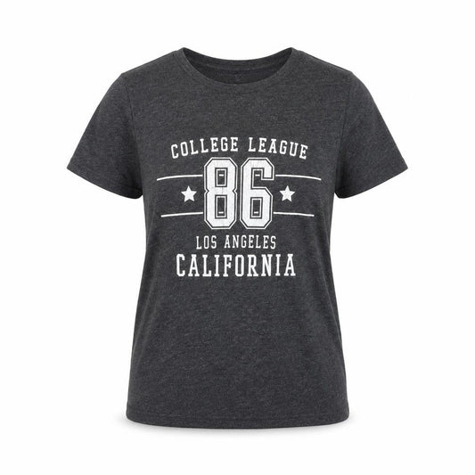 Brave Soul Women's Grey XS College Print Short Sleeve T-Shirt