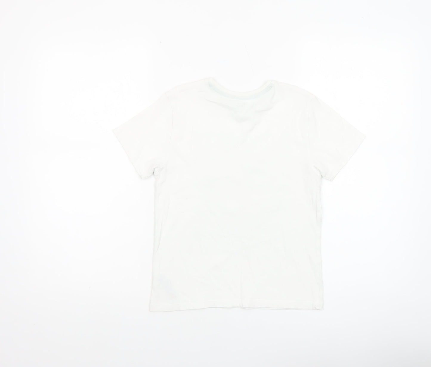 Primark Girls White Sequin Lucky Clover T-Shirt 7-8 Years