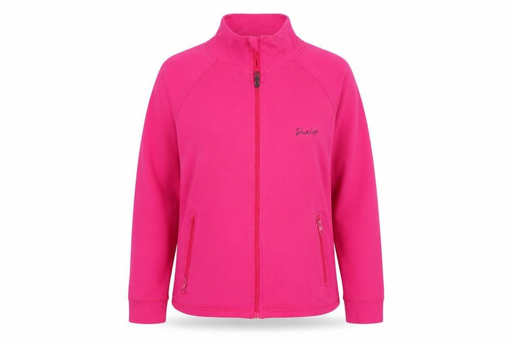 Dunlop Womens Pink Full Zip Lightweight Jersey Jacket L