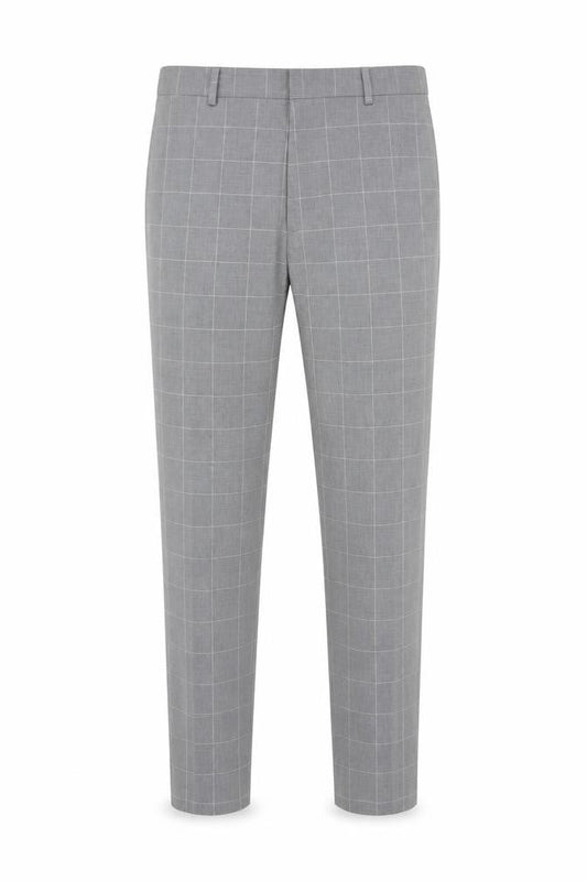 H&M Men's Grey Check Slim Fit Dress Trousers Size 32