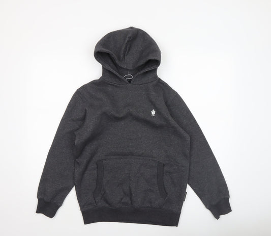 French Connection Boys Charcoal Pullover Hoodie Size 13-14 Years Cotton Blend