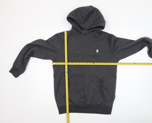 French Connection Boys Charcoal Pullover Hoodie Size 13-14 Years Cotton Blend