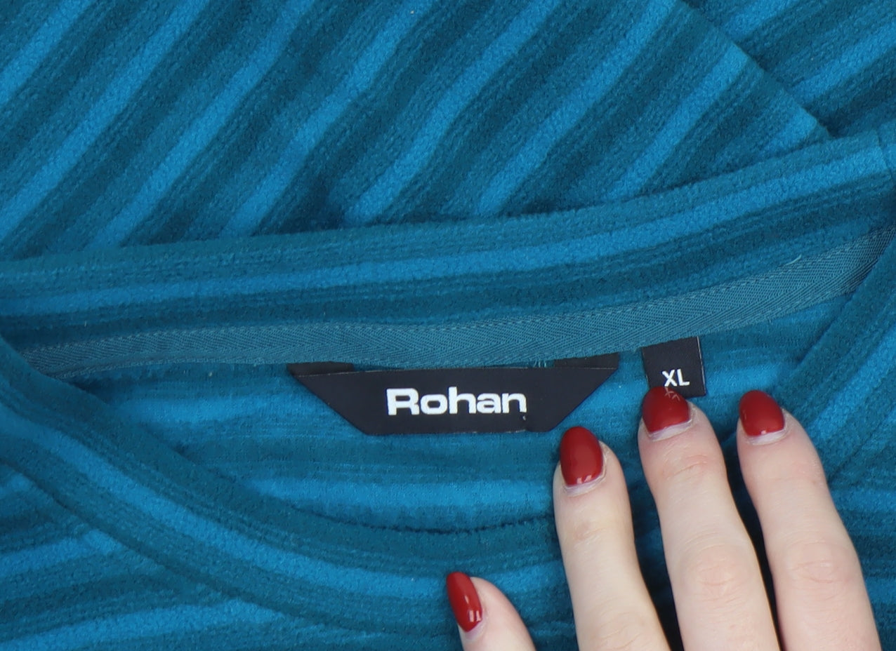 Rohan Men's Blue Striped XL Long Sleeve Polyester Casual Top