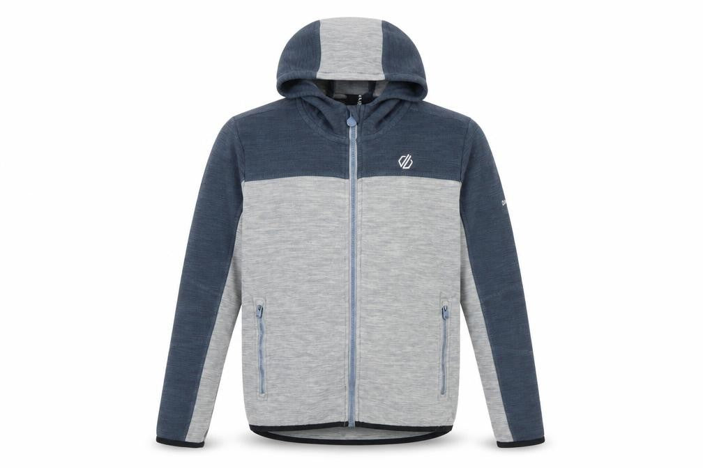 Dare2b Boys Blue Grey Full Zip Hoodie Age 13 Years 158cm Polyester Fleece