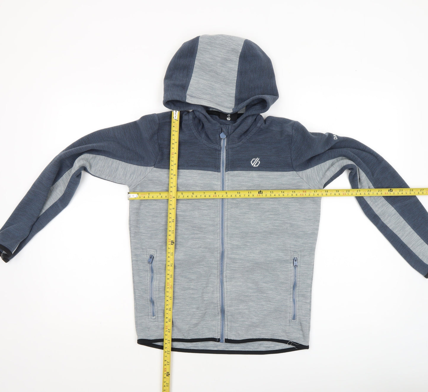 Dare2b Boys Blue Grey Full Zip Hoodie Age 13 Years 158cm Polyester Fleece