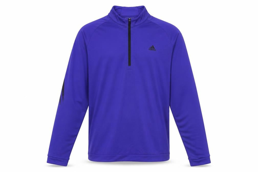 Front view of Adidas Men's Purple 1/4 Zip Golf Sweatshirt M Regular Fit