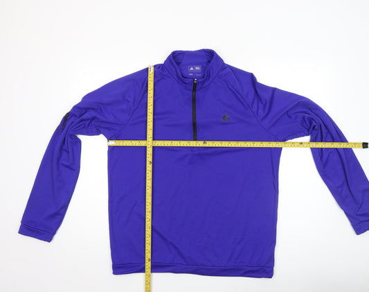Adidas Men's Purple 1/4 Zip Golf Sweatshirt M Regular Fit