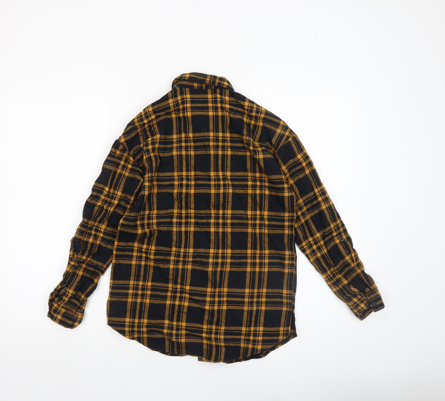 New Look Boys Yellow Check Flannel Long Sleeve Button-Up Shirt Age 11 146cm