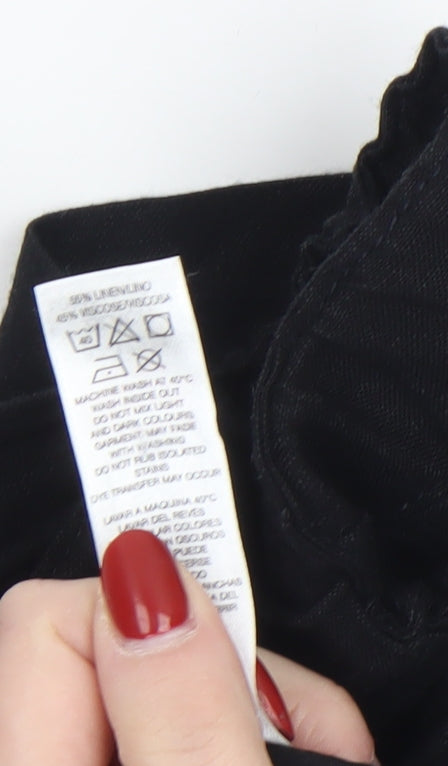 Dunnes Women’s Black Linen Blend Chino Shorts Size 8