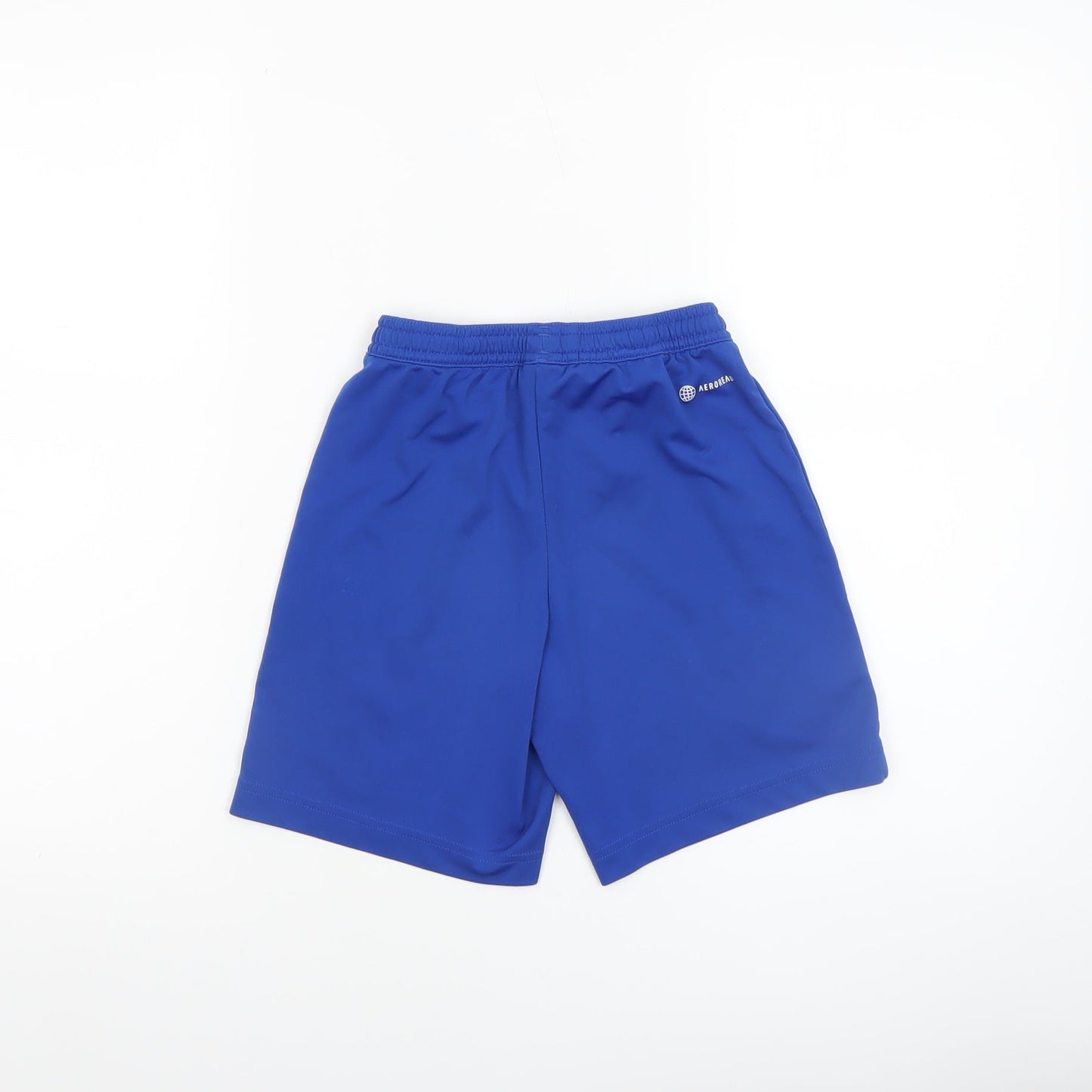 adidas Boys Blue Football Athletic Shorts Size 10 Years Elastic Waist