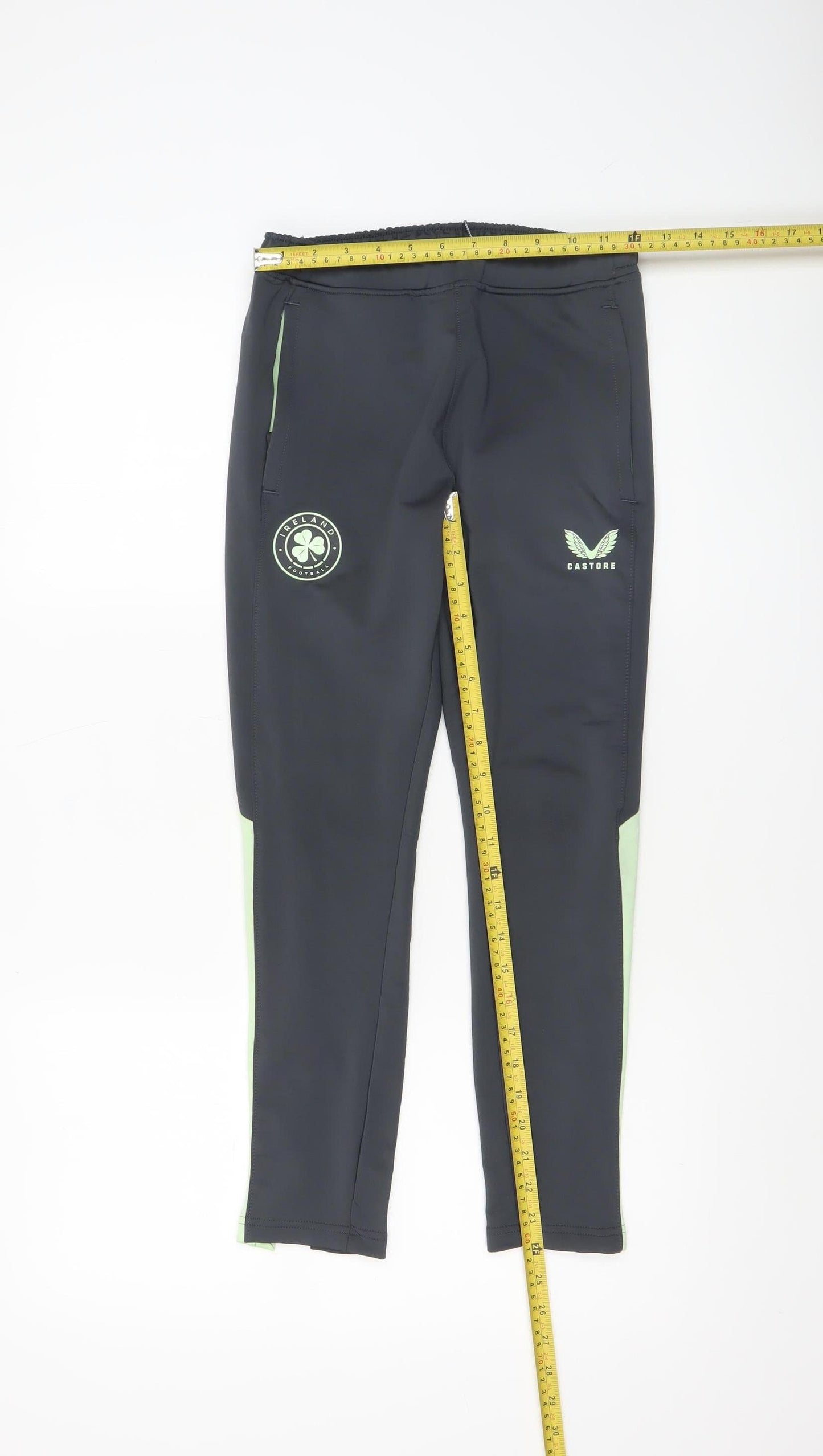 Castore Boys Black Track Pants 11 Years Tapered Fit Football Trousers