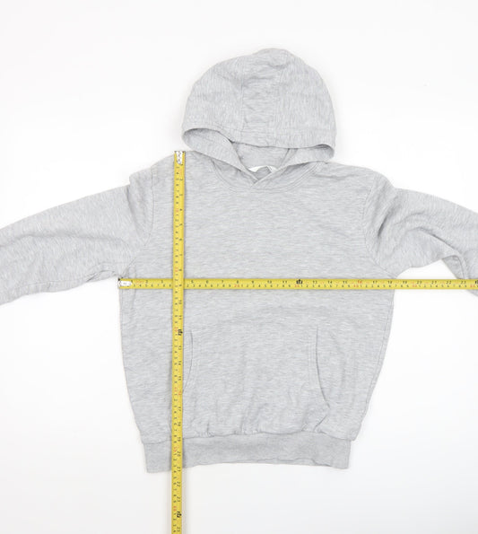 Marks and Spencer Boys Grey Marl Pullover Hoodie Age 11-12 Years Cotton Blend