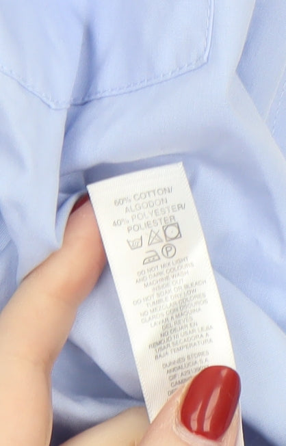 Dunnes Men’s Blue Regular Fit Long Sleeve Formal Dress Shirt 15” Collar